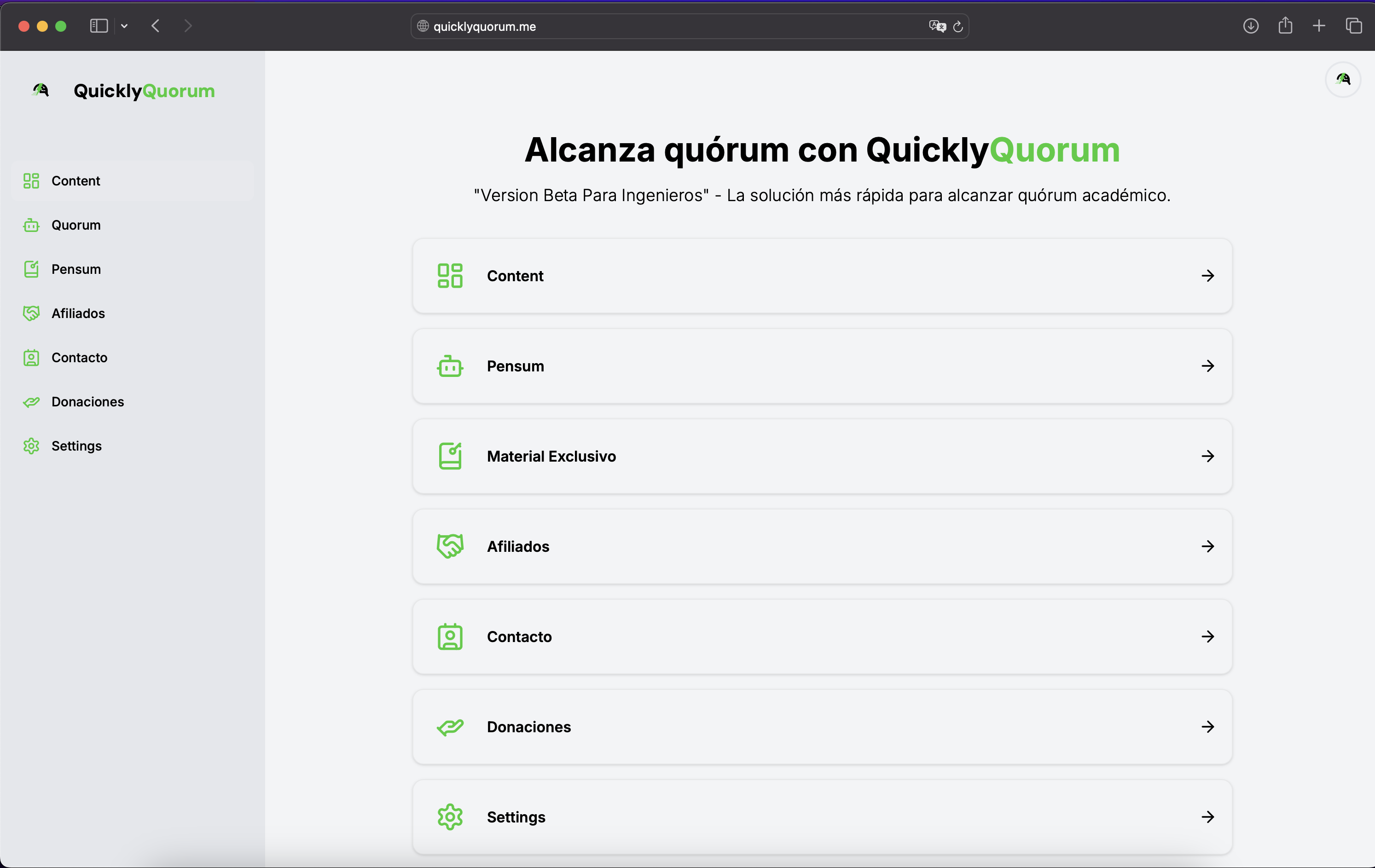 QuicklyQuorum Dashboard
